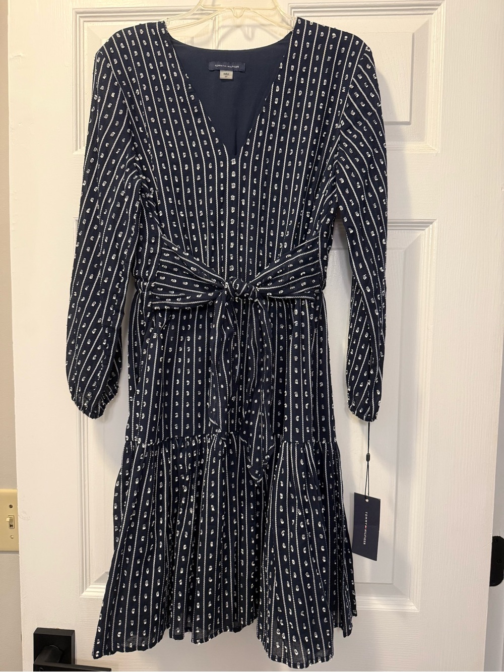 Mini/midi Navy 6p tiered dress